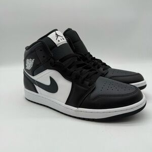 Nike Air Jordan Retro 1 Mid SE Women Size 10.5 Black Grey Silver FB9892-002